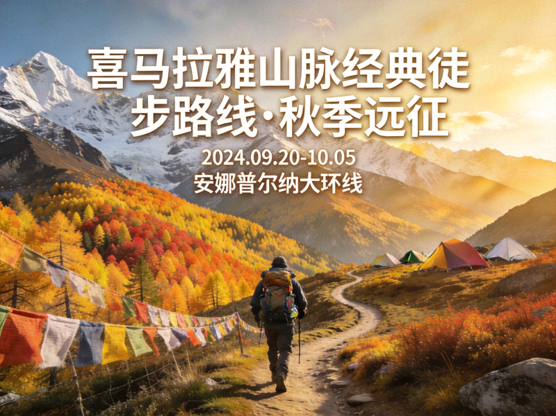 喜马拉雅山脉经典徒步路线 - 秋季远征活动宣传图